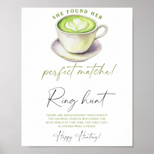 Matcha bruidsfeest Ring zoek spel Poster (Voorkant)