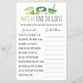 Matcha Bruidsfeest Spel Vind De Gast Kaart (Voorkant)