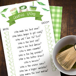Matcha Bruidsfeest Spelkaart Flyer