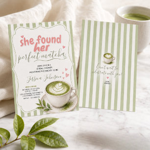 Matcha Bruidsfeest Uitnodiging Groene Thee