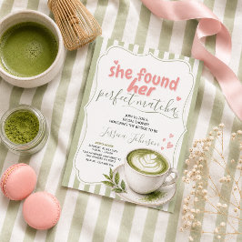 Matcha Bruidsfeest Uitnodiging Groene Thee