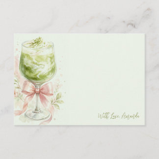 Matcha Bruidsfeest Watercolor Bedankkaart