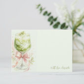 Matcha Bruidsfeest Watercolor Bedankkaart (Staand voorkant)