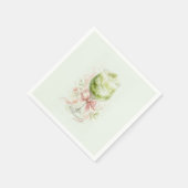 Matcha Bruidsfeest Waterverf Roze Strik Servet (Hoek)