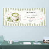 Matcha Bruiloftsfeest Banner Zij Voor Haar (Beurs)
