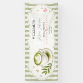 Matcha Bruiloftsfeest Banner Zij Voor Haar (Verticaal)