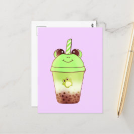 Matcha Bubble Tea Milk Tea Frog Briefkaart