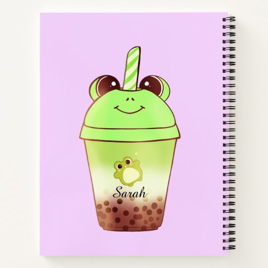 Matcha Bubble Tea Milk Tea Frog Notitieboek (Achterkant)
