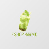 Matcha Bubble Tea Raamsticker (Vel)