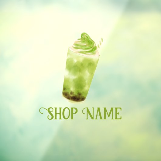 Matcha Bubble Tea Raamsticker (Vel 3)