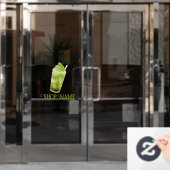 Matcha Bubble Tea Raamsticker (Kantoordeur)
