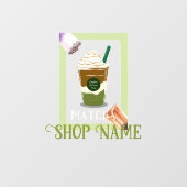 Matcha Bubble Tea Raamsticker (Vel)