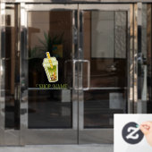 Matcha Bubble Tea Raamsticker (Kantoordeur)