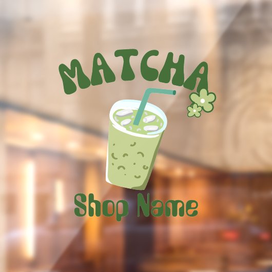 Matcha Cafe Raamsticker (Vel 2)