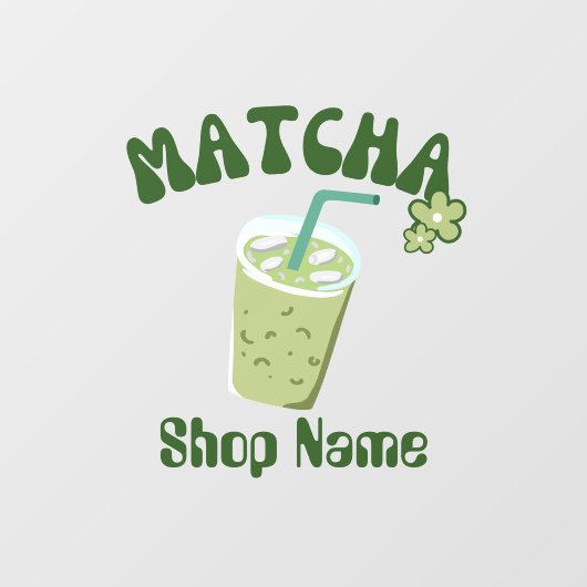 Matcha Cafe Raamsticker (Vel)