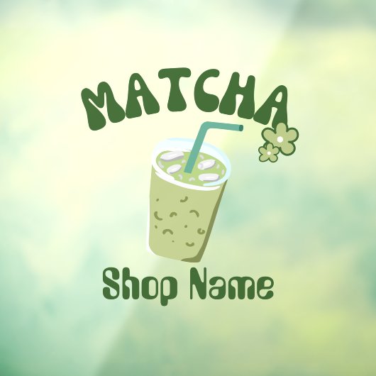 Matcha Cafe Raamsticker (Vel 3)