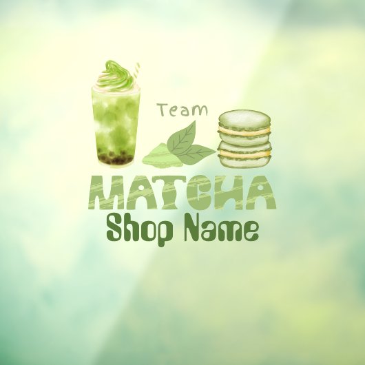 Matcha Cafe Raamsticker (Vel 3)
