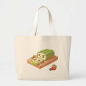 Matcha Cake Roll Illustratie Grote Tote Bag (Voorkant)