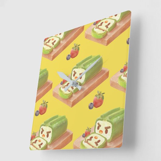 Matcha Cake Roll Vierkante Klok (Hoek)