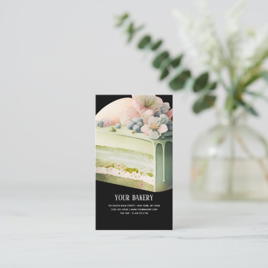 Matcha Cake visitekaartje (Staand voorkant)