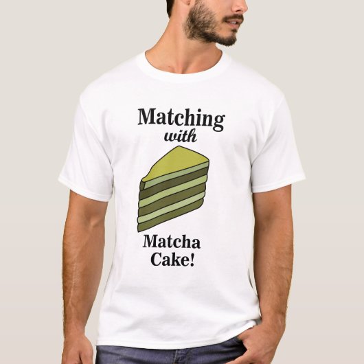 Matcha Cake Voedsel Grappig T-shirt (Voorkant)