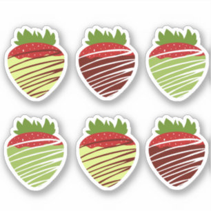 Matcha Chocolate gedekte aardbeien Sticker