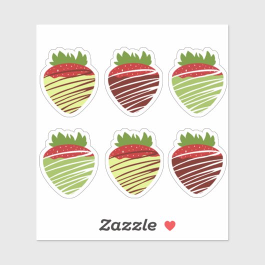 Matcha Chocolate gedekte aardbeien Sticker (Vel)