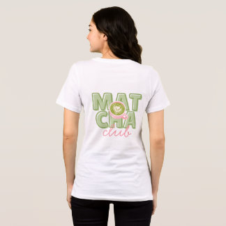 Matcha Club Groen & Roze Esthetische Cute Achterpr Tri-Blend Shirt