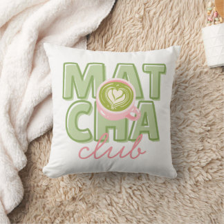 Matcha Club Groen & Roze Esthetische Cute Back Pri Kussen