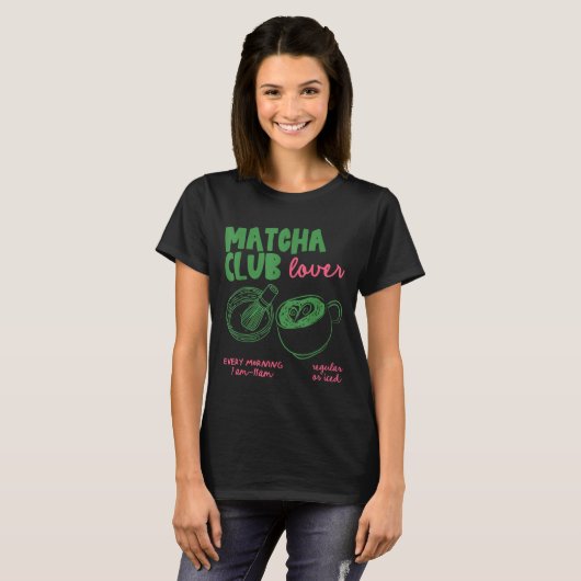 Matcha Club Regular Or Ice Green Tea Matcha Latte T-shirt (Voorkant volledig)