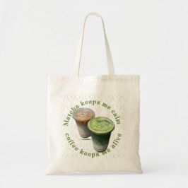"Matcha & Coffee" Esthetische Groovy Heart-tas Tote Bag
