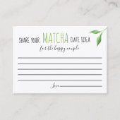 Matcha Couples Shower Game Date Idea Card Plaatskaartje (Voorkant)