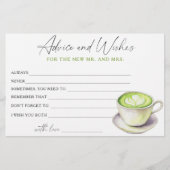 Matcha Cup Bruidsuitnodiging Advies en Wensen Briefpapier (Voorkant)