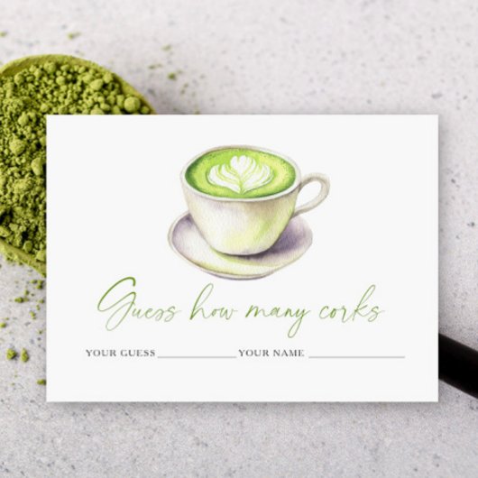 Matcha cup Hoeveel kurken bruidsspel Informatiekaartje
