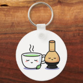 Matcha Cup Whisk Japanse Green Tea Cartoon Sleutelhanger (Voorkant)