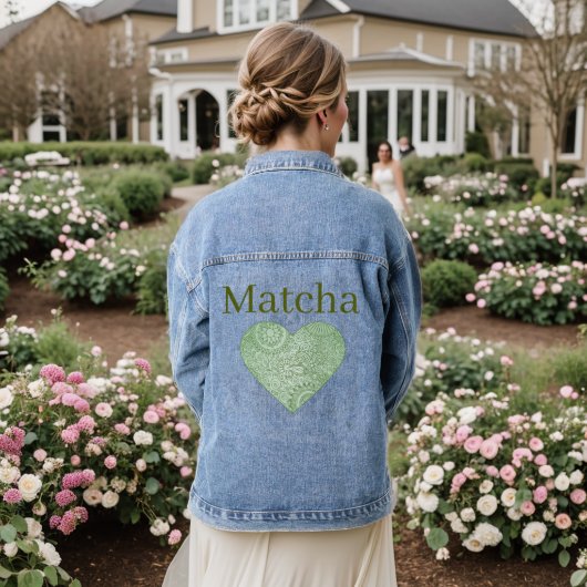 Matcha denim jas jacket (Huwelijk Achterkant)