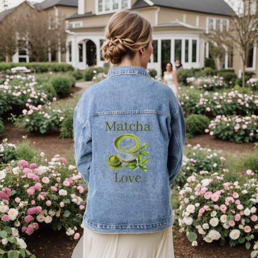 Matcha denim jas jacket (Huwelijk Achterkant)