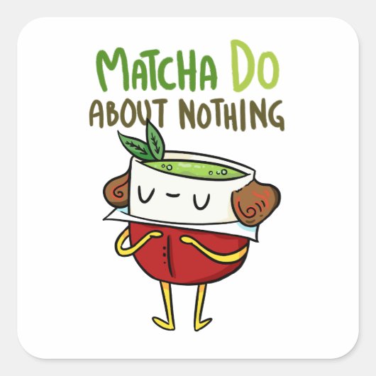 Matcha Do Over Niets Shakespeare Pun Sticker (Voorkant)