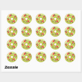 Matcha Donuts met Hulst Kerstmis Ronde Sticker (Vel)