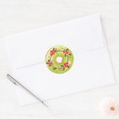 Matcha Donuts met Hulst Kerstmis Ronde Sticker (Envelop)