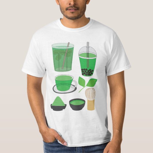 Matcha Drinken Set T-shirt (Voorkant)