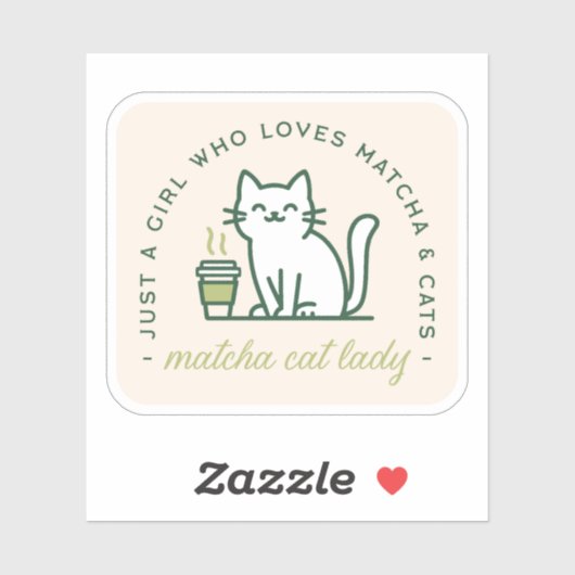 Matcha en kattenliefhebber grappig gewoon een meis sticker (Vel)