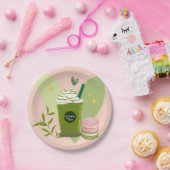 Matcha en Macarons Papieren Bordje (Feest)