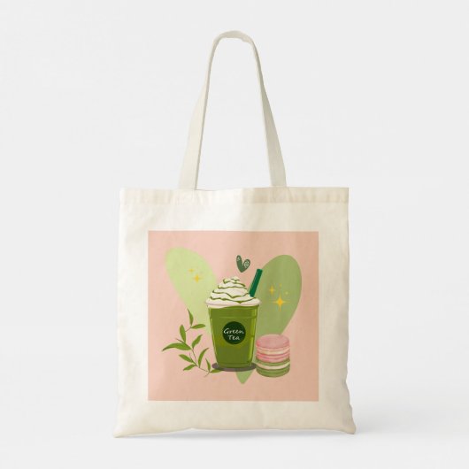 Matcha en Macarons Tote Bag (Achterkant)
