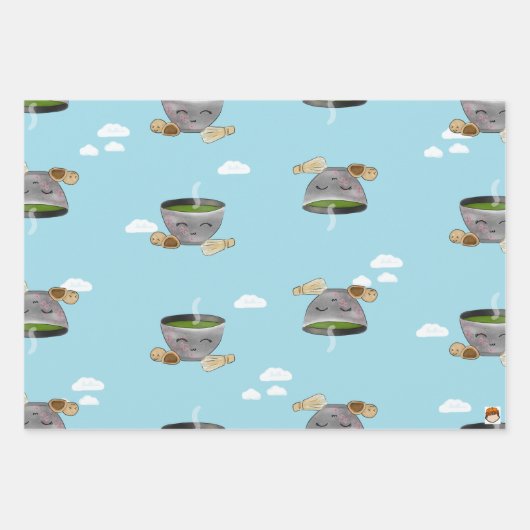 Matcha en Mochi pakpapier Inpakpapier Vel (Voorkant)