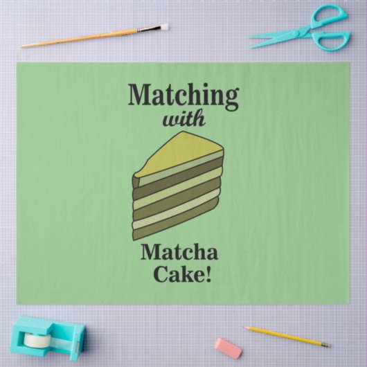 Matcha Green Cake Eten Grappig Tissuepapier (Craft)