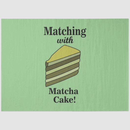 Matcha Green Cake Eten Grappig Tissuepapier (Voorkant)