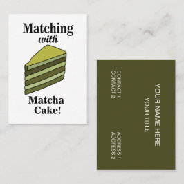 Matcha Green Cake Food Visitekaartje