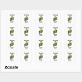 Matcha Green Cake Grappig Vierkante Sticker (Vel)
