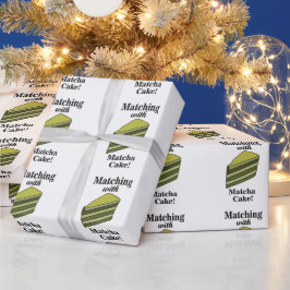 Matcha Green Cake Grappige Verjaardag Cadeaupapier